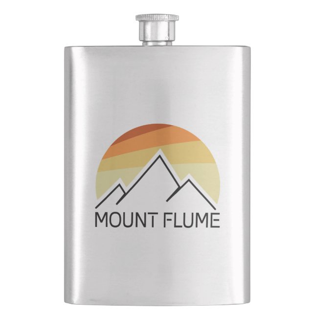 Mount Flume New Hampshire Retro Flask (Front)