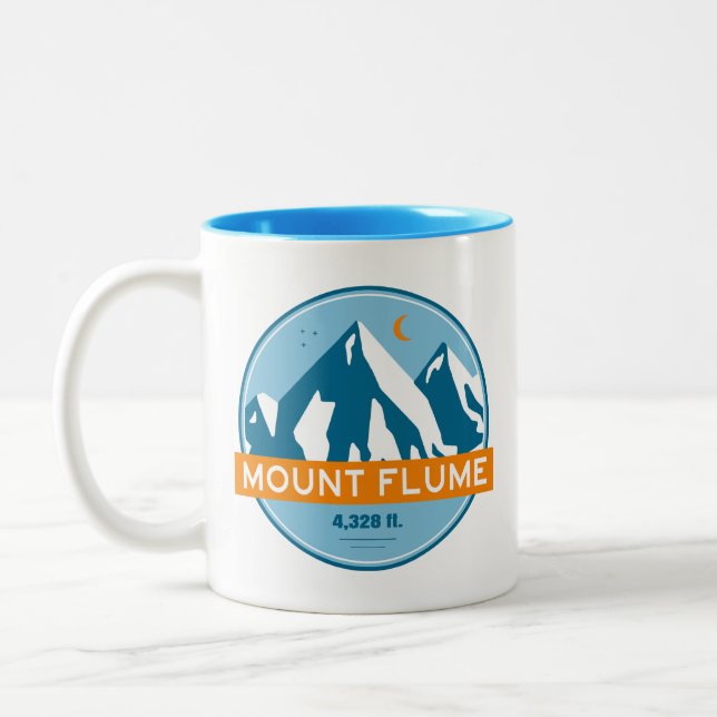 Mount Flume New Hampshire Stars Moon Two-Tone Coffee Mug (Left)