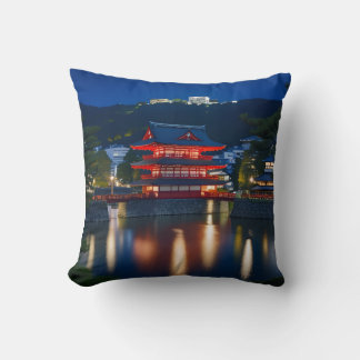 Mount Fuji and Autumn Leaves Throw Pillow