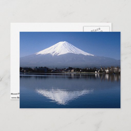 Mount Fuji and reflection in Lake Kawaguchi, Japan Postcard | Zazzle