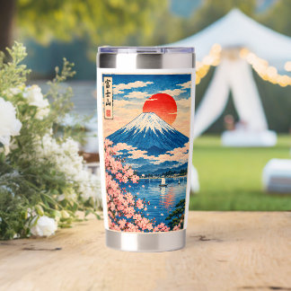 Mount Fuji and Rising Sun – Classic Japanese Ukiyo Insulated Tumbler