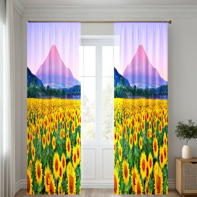 Mount Fuji and Sunflower Curtains  (Creator Uploaded)