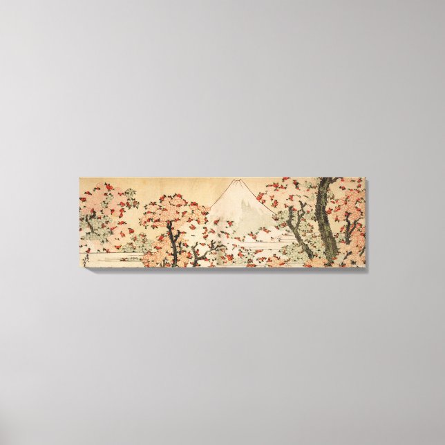 Mount Fuji behind cherry trees, flowers by Hokusai Canvas Print (Front)