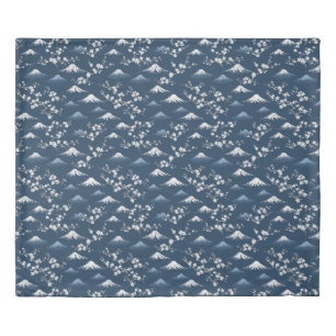 🌸 Mount Fuji Cherry Blossom Night Elegant Japanes Duvet Cover