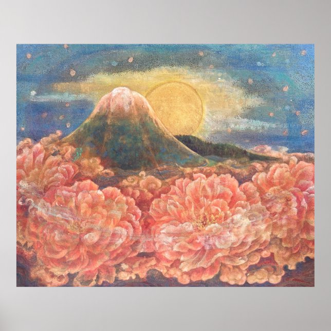 Mount Fuji Dreamscape: Luminous Poster Print (Front)