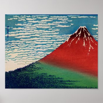 Mount Fuji Fine Wind  Clear Morning By katsushika Poster by LitleStarPaper at Zazzle