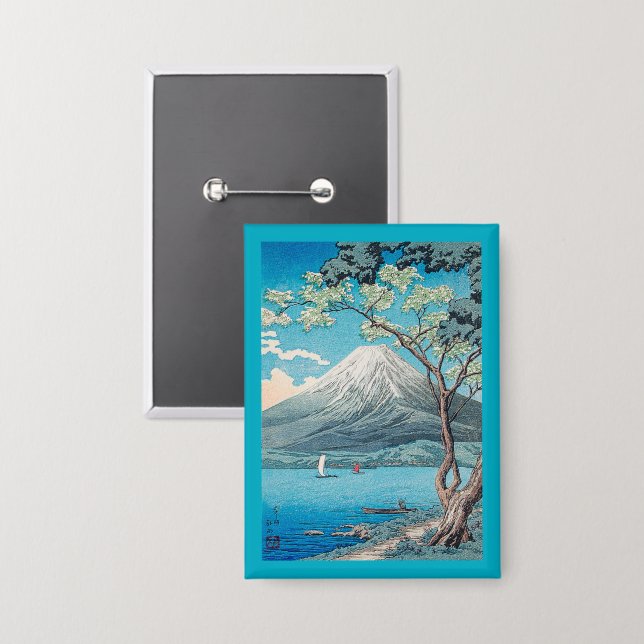 Mount Fuji from Lake Yamanaka Button (Front/Back)