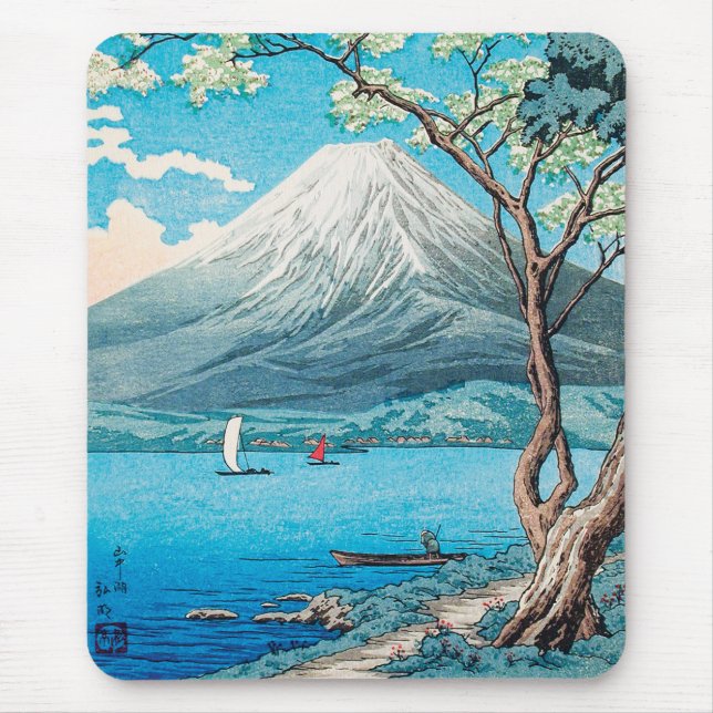 Mount Fuji from Lake Yamanaka by Hiroaki Takahashi Mouse Pad (Front)