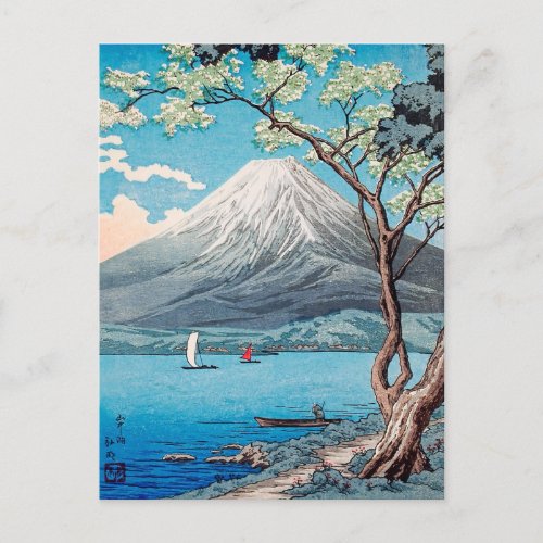 Mount Fuji from Lake Yamanaka Takahashi Japanese Postcard