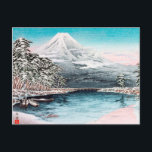 Mount Fuji from Tagonoura, Snow Hiroaki Takahashi Postcard<br><div class="desc">Mount Fuji from Tagonoura,  Snow Scene (1932) by Hiroaki Takahashi</div>