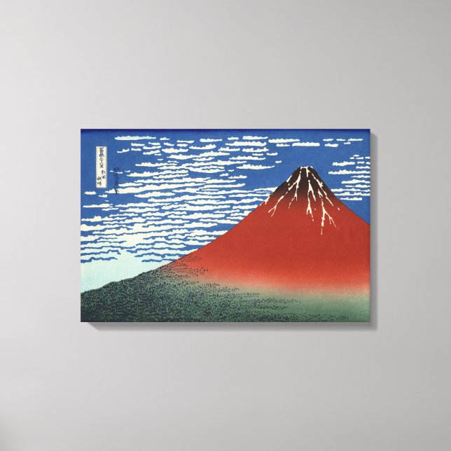 Mount Fuji in Clear Weather (Red Fuji) (Hokusai) Canvas Print (Front)