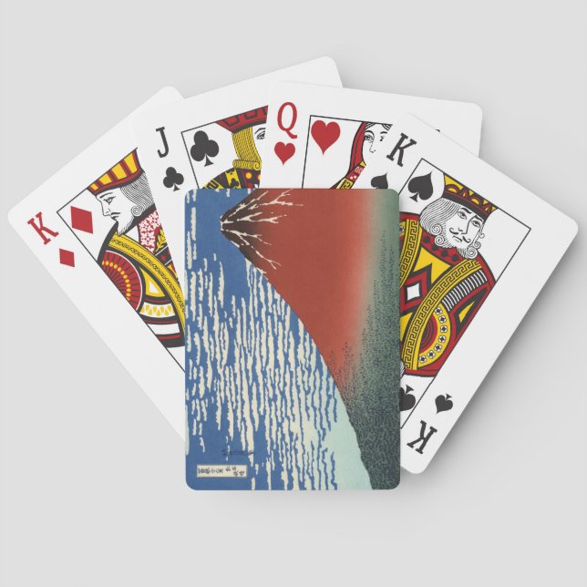 Mount Fuji in Clear Weather (Red Fuji) (Hokusai) Poker Cards (Back)