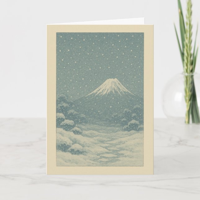 Mount Fuji in Winter - Christmas Card (Front)