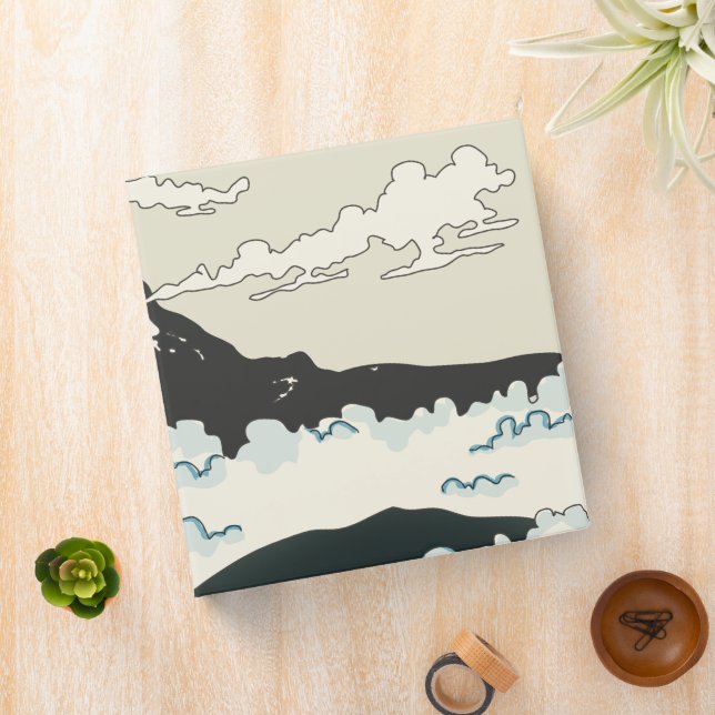 Mount Fuji Japan art block. 3 Ring Binder (In Situ)