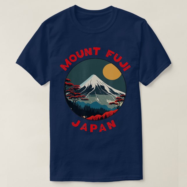 Mount Fuji Japan Distressed Circle Vintage  T-Shirt (Design Front)
