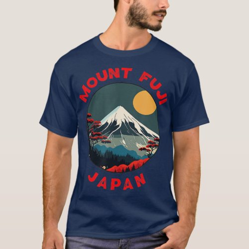 Mount Fuji Japan Distressed Circle Vintage  T_Shirt