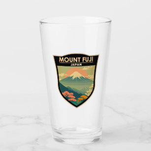 Mount Fuji Japan Travel Art Vintage Glass