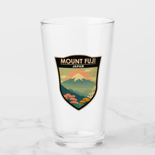 Mount Fuji Japan Travel Art Vintage Glass
