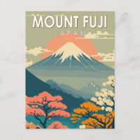 Mount Fuji Japan Travel Art Vintage