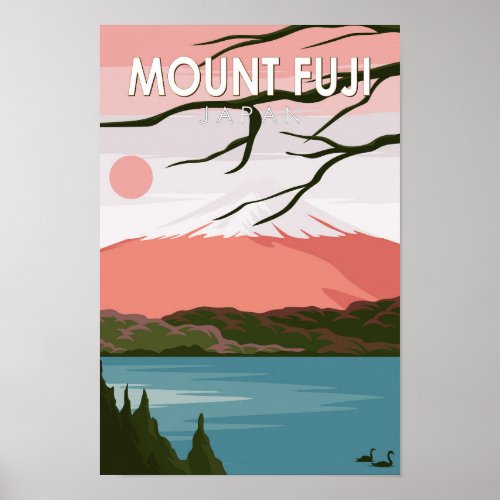 Mount Fuji Japan Vintage Poster