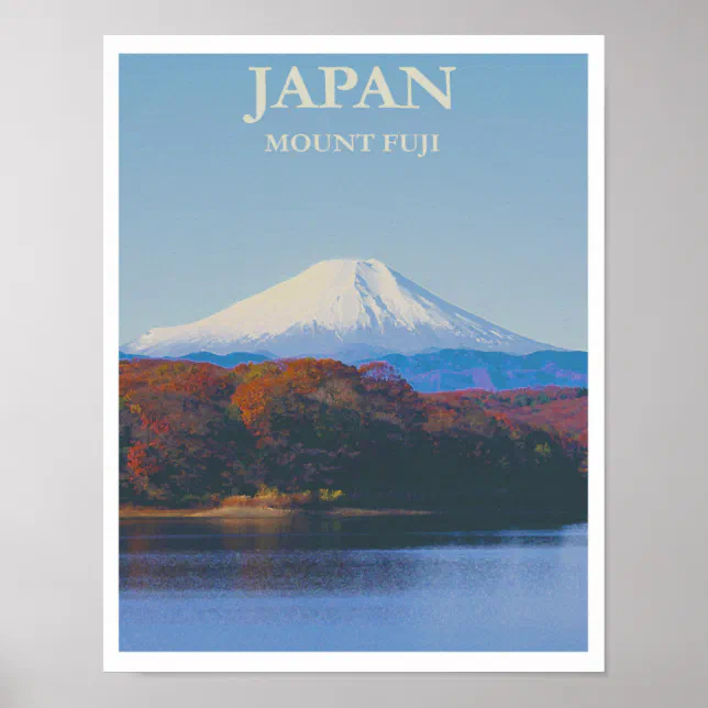 Mount Fuji Japan Vintage Retro Travel Poster | Zazzle