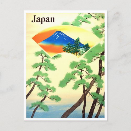 Mount Fuji Japan vintage travel Postcard
