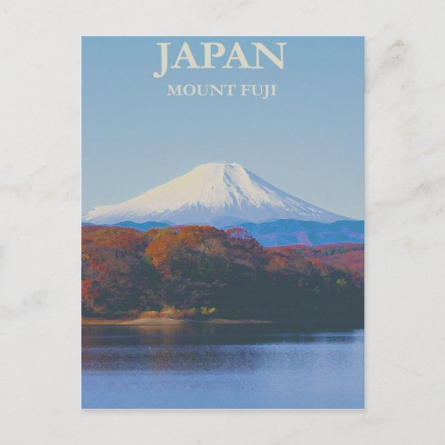 Mount Fuji Japan Vintage Travel Poster Postcard (Front)