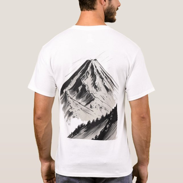 Mount Fuji Japanese T-Shirt (Back)