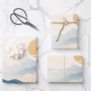 Mount Fuji Japanese Wave Ukiyo-e Art Wrapping Paper Sheets
