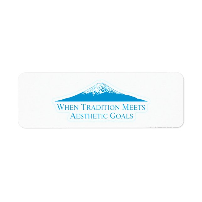 Mount Fuji Minimalist Stickers – Electric Blue (Front)
