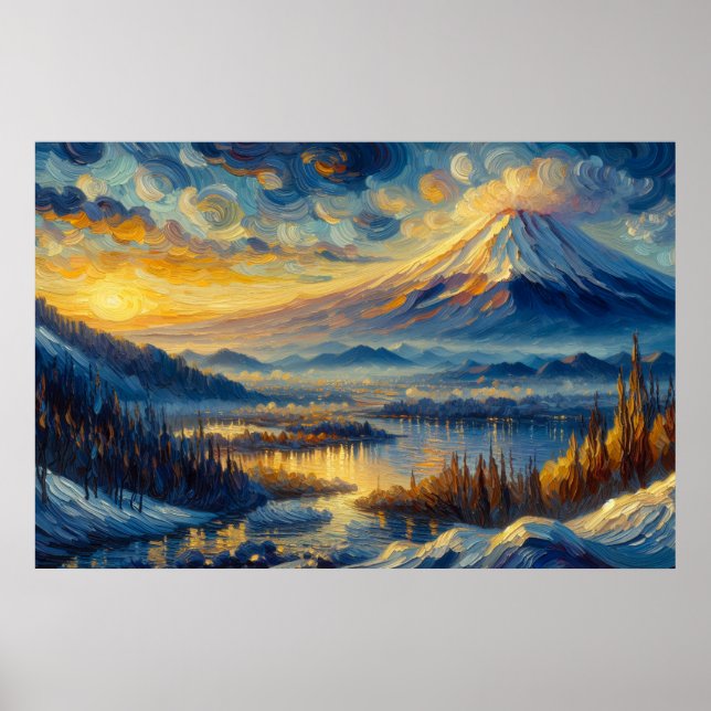 Mount Fuji Oil Painting Poster (Front)