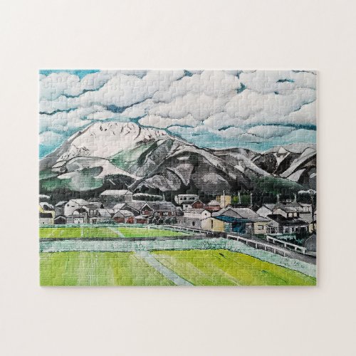 Mount Fuji Painting by Alfred Fox Jigsaw Puzzle