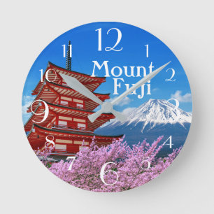 Mount Fuji Round Clock