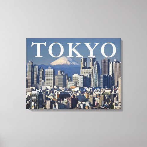 Mount Fuji  Shinjuku District Skyline Tokyo Japan Canvas Print