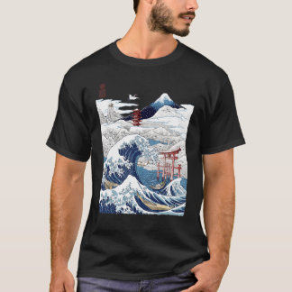 Mount Fuji The Great Wave Japanese Tsunami Kanagaw T-Shirt