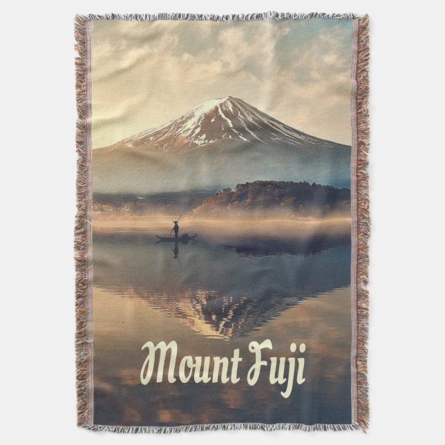 Mount Fuji Throw Blanket (Front Vertical)