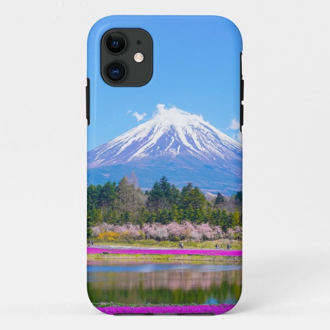 Mount Fuji Trees and Flowers Case-Mate iPhone Case (Back)