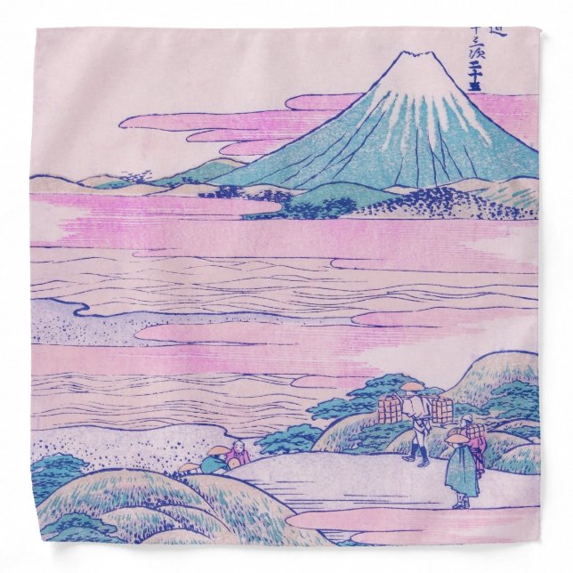 Mount Fuji Ukiyo-e Japanese Vintage Art Bandana (Front)