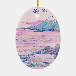 Mount Fuji Ukiyo-e Japanese Vintage Art Ceramic Ornament