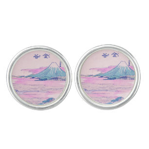 Mount Fuji Ukiyo-e Japanese Vintage Art Cufflinks