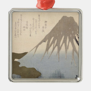 Mount Fuji Under the Snow Metal Ornament
