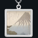 Mount Fuji Under the Snow Silver Plated Necklace<br><div class="desc">Mount Fuji Under the Snow | by Toyota Hokkei | Art Location: Musee des Beaux-Arts, Angers, France | Japanese Artist | Image Collection Number: XIR155333</div>