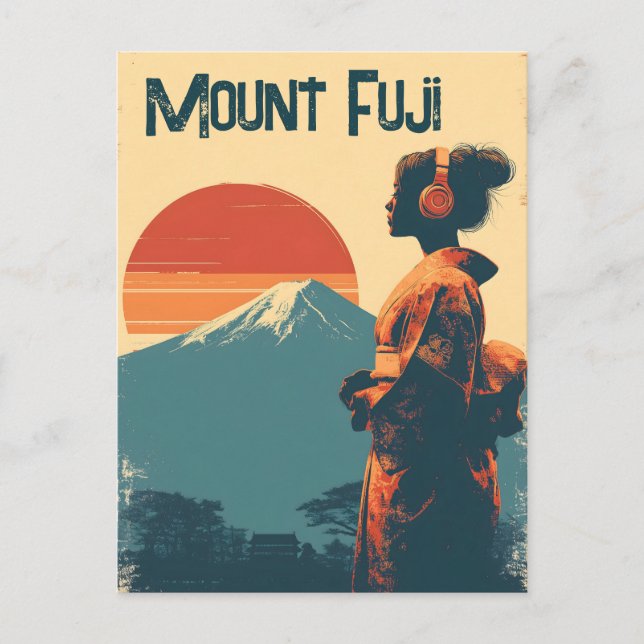Mount Fuji vintage Postcard (Front)