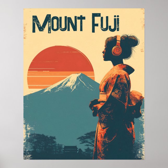 Mount Fuji vintage Poster (Front)
