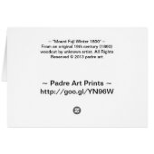 Mount Fuji Winter 1890 Cards (Back Horizontal)