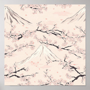 Mount Fuji with Cherry Blossoms – Japanese (1) Poster