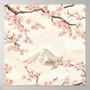 Mount Fuji with Cherry Blossoms – Japanese (3) Poster