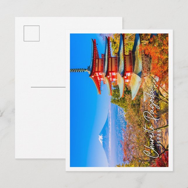 Mount Fuji with Chureito Pagoda in Japan Postcard (Front/Back)