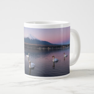 Mount Fuji Yamanaka Lake with Swans Giant Coffee Mug