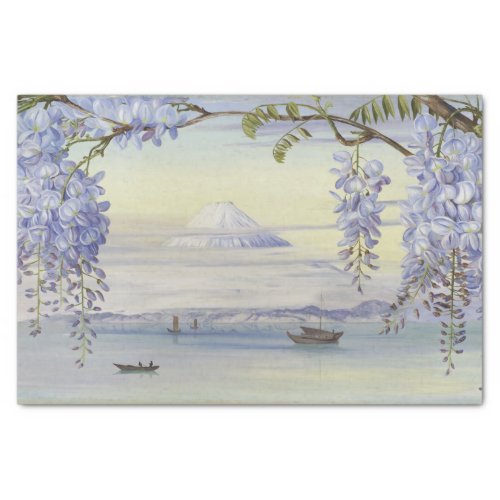 Mount Fujiyama Japan Wysteria by Marianne North Tissue Paper